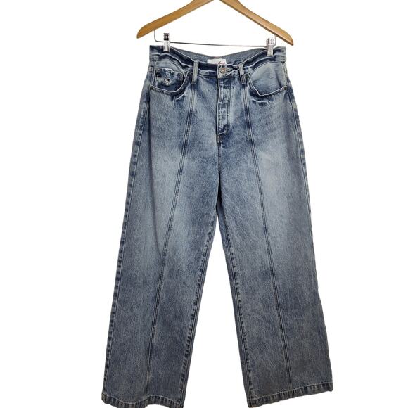 KANCAN JEANS HIGH RISE WIDE LEG WOMEN'S SIZE 11 / 29 RELAXED BAGGY MEDIUM WASH - Picture 3 of 17